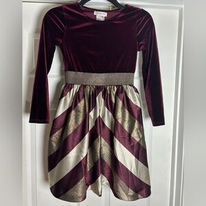 Bonnie Jean Burgundy and Gold Formal Kids Dress